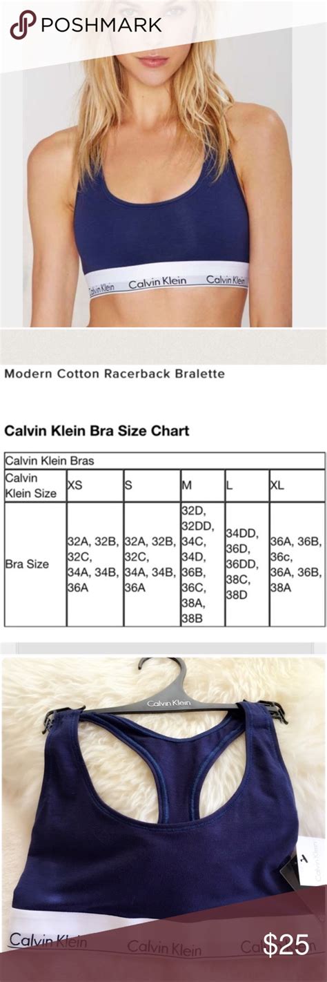 calvin klein sports bra size chart